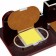 Table 5B1 set with a business card and clock, cherry 34x20x13 cm