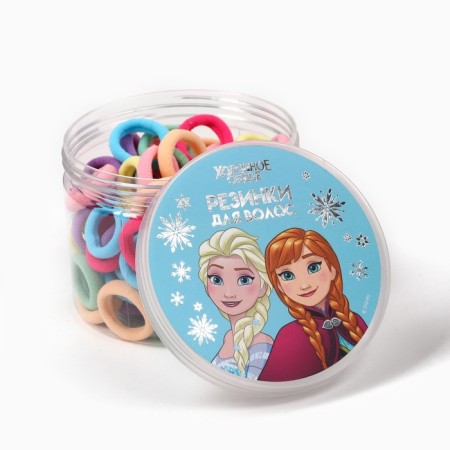 Hair gum, set of 100 pieces in a jar, 1.5 cm, cold heart-3