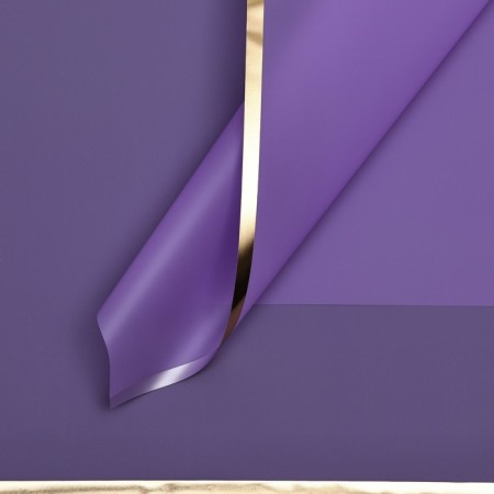 Film for flowers matte, "with gold embossing", 57x57 cm, lilac