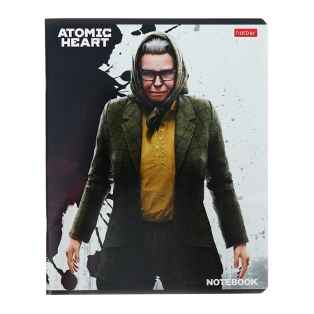 Notebook of 48 sheets in the "Atomic Heart" cage, cover coated cardboard, rounded angles, block 65 g/m2, 5v mix-4