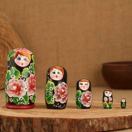Matryoshka 5 puppet "Karina" acrylic, 10-11 cm, manual painting