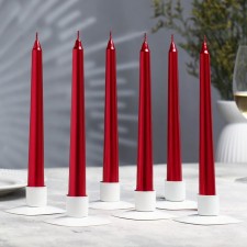 A set of antique candles, 1.9x 20 cm, 6 pieces, ruby ​​metallic
