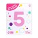 Foil ball 40 "Number 5", Flamingo Slim color