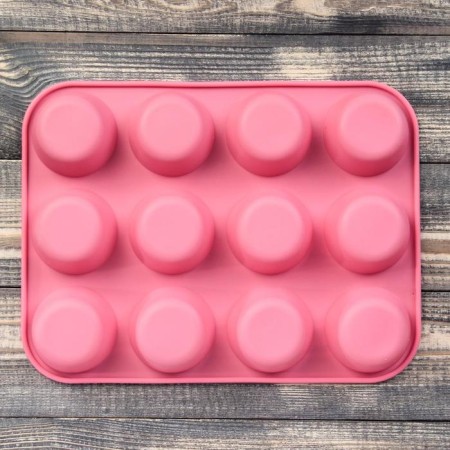 Baking uniform “Circle”, silicone, 29 × 22 × 3 cm, 12 cells, d = 6.5 cm, color mix-5