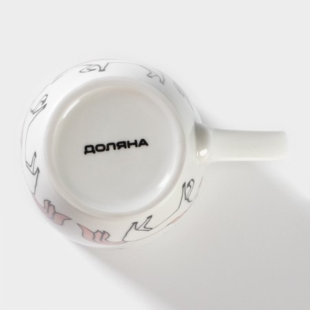 Porcelain share mug "Unicorn", 350 ml, white color-3