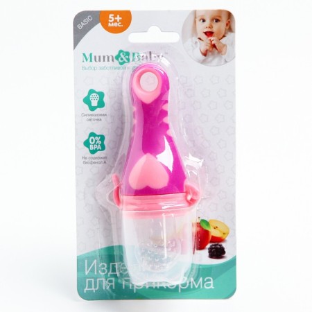 Nibbler for feeding, with silicone mesh "heart", color mix-4