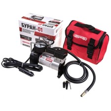 Car compressor, metallic, 30l/min to Skyway cigarette lighter, small dimensions, bag, 10 atm s02001002