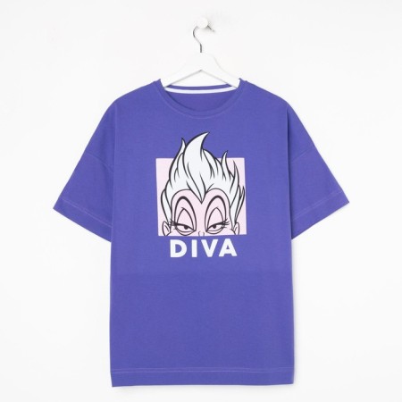 Diva T -shirt Oversize villain, purple color-3