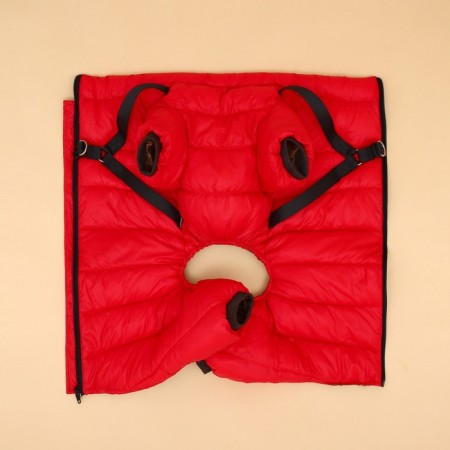 Kombinson for dogs with a slope "Moden", size 12 (DS 28, OG 38, Osh 27 cm), red-11