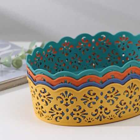 Basket for storage of a “lace pattern”, plastic, 21.5 × 15.5 × 6 cm, color mix-4