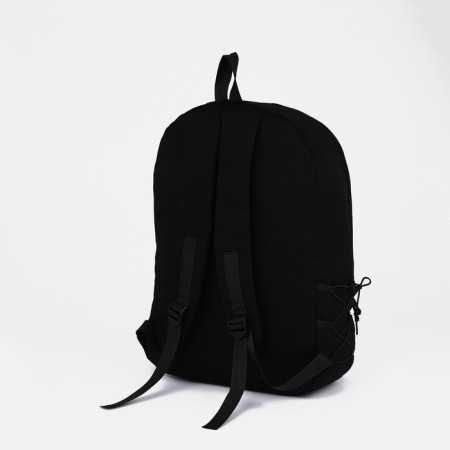 School backpack from textiles on lightning, 3 pockets, black color-1