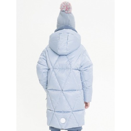 Coat for girls, height 122 cm, gray color-4