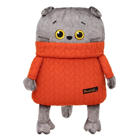 Soft toy-podushka "Cat in a sweater with braids", 32 cm