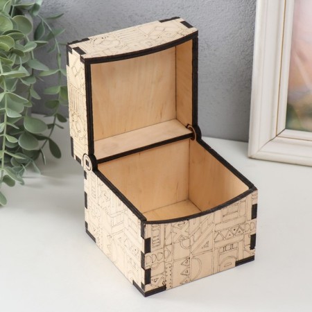 Casket-Cub for painting "Egypt" 10.7x10.7x10.7 cm, plywood 6mm-1