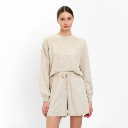 Female set (jumper, shorts) minku: casual collection beige color, river 52