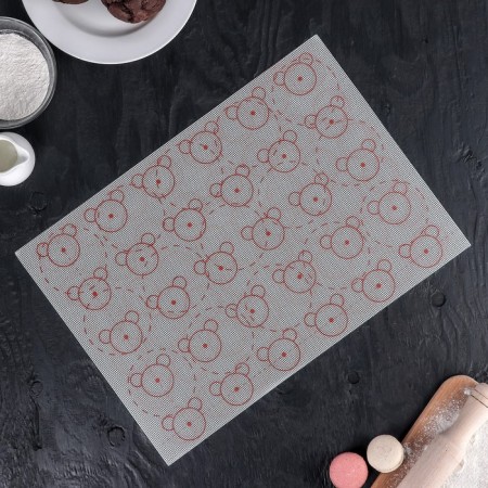 Silicone carrier rug reinforced "Macaron. Ears ", 42 × 29.5 cm-1