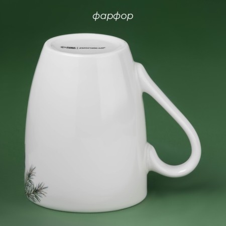 Porcelain share mug "Christmas evening", 330 ml, white color-1