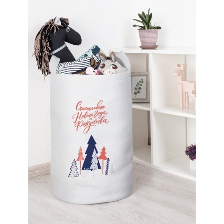 Basket for toys "Snow in the forest, size 40x60 cm