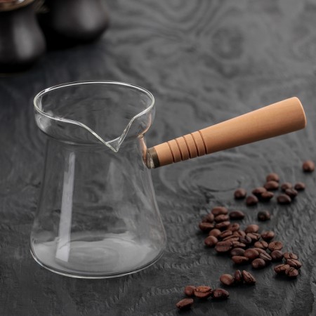 Glass Turkish "Arabica", 300 ml, 18 × 8.5 × 10 cm, wooden handle