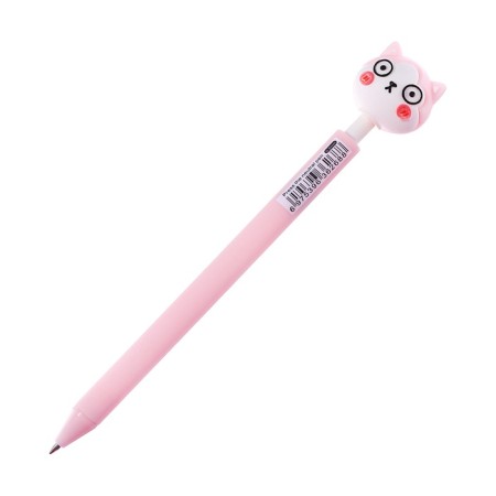 Gel handle Calligrata "cat" automatic, node 0.5 mm, blue ink, pink