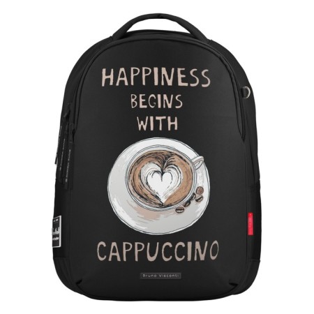 Youth backpack, 42 ​​x 31 x 14 cm, ergonomic back, Bruno VisConti 12-008 Cappuccino-2