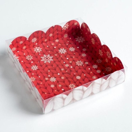 Box for confectionery with PVC cover "Best Wishes", 13 x 13 x 3 cm, new year-2
