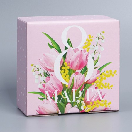 Box Gift team, packaging, “March 8”, 15 x 15 x 7 cm-2