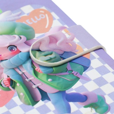 Notebook Gift Book 96l, line, with a knife, cut with a pattern of the cover, anime (12.9x9cm) 10539-3