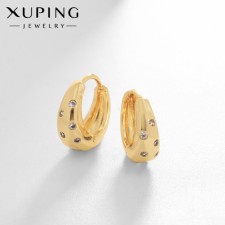 Earrings with rhinestones Xuping weightlessness, white color in gold