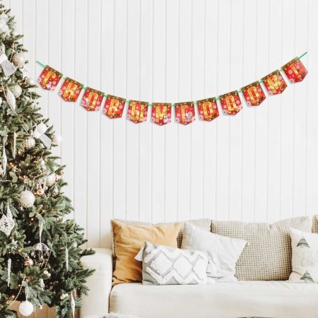 Happy New Year garlands "Happy New Year!" Red background, 250 cm