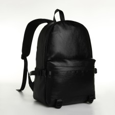City backpack on a zipper, black color
