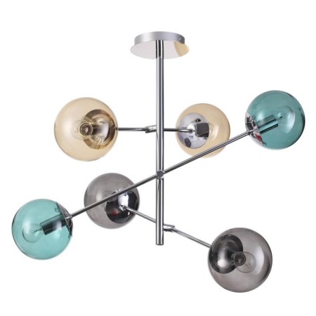 Sierra chandelier, 6x60W E14, chromium color-1