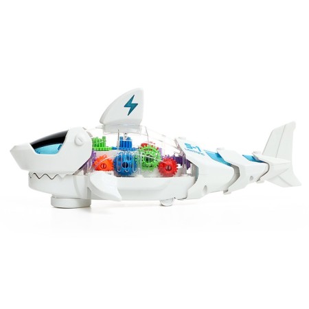 Shark "gears", light and sound, works from batteries, white color-1