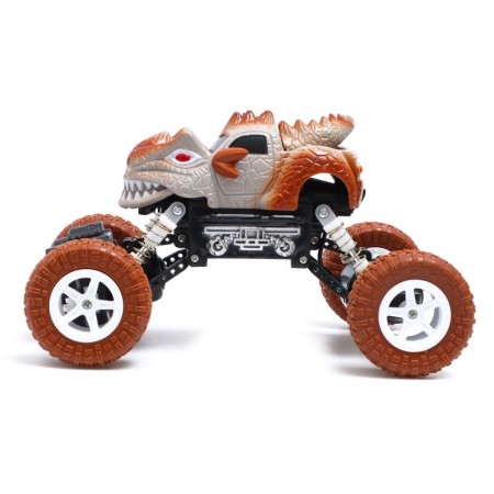 Dino radio -controlled jeep works on the battery, brown color-1