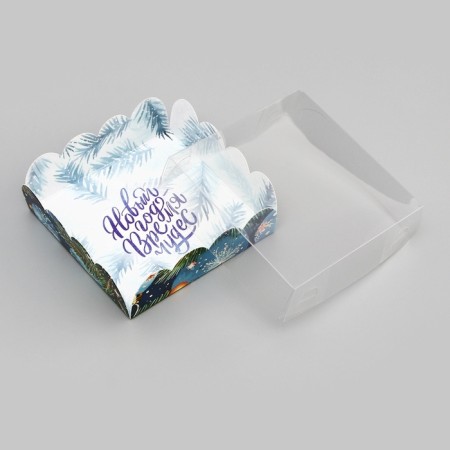 Cookie box, confectionery packaging, "Christmas toys", 9 x 9 x 3 cm, new year-3