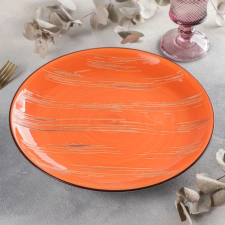 Porcelain dining Porcelain Wilmax Scratch, D = 28 cm, Orange color-1