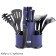 Set of knives and kitchen accessories Lenardi, on a stand, 12 items