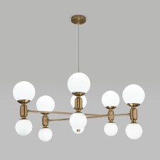 Ceiling Lamp EUROSVET Bubble 30182, E27, G9, 12x20W, 1000x1000 mm, brass color