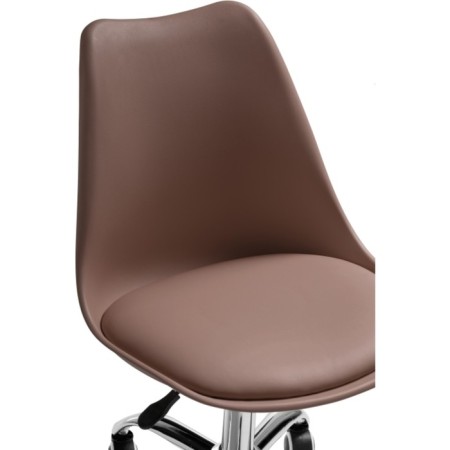Computer chair Kolin Metal/Eco -leather/plastic, chrome/brown 49x56x78 cm-4