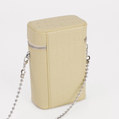 Cross-Bodi bag, lightning department, long belt, dark beige color-1