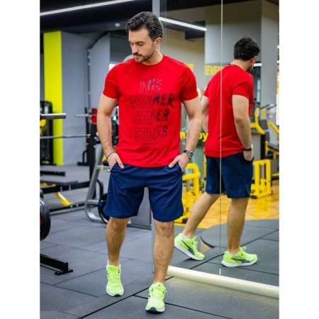 Sports T -shirt male ise, size 48, red color-4