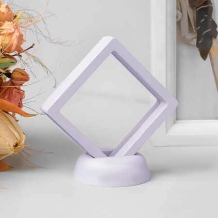 Romb decoration stand, 7 × 3 × 7 cm, white color-1
