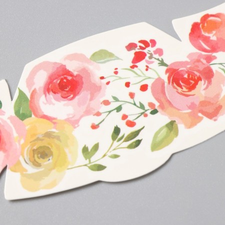 Tattoo on the body color "Fresh. Watercolor flowers" 16x5 cm-2