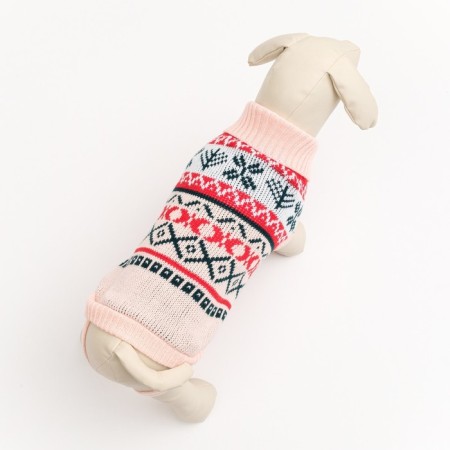 Sweater knitted with ornaments, size L (DS 26, OG 32-42, Osh 22-32 cm), beige-2