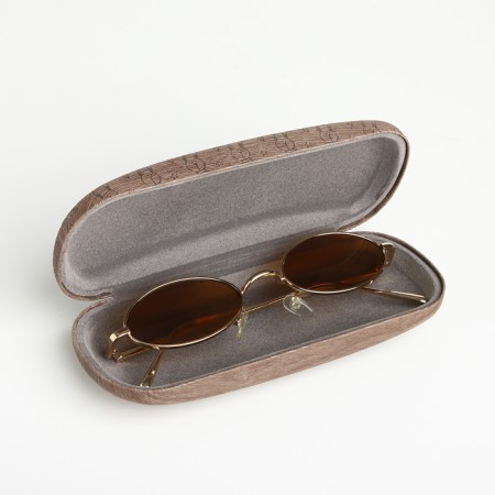 Case for glasses on the chosen clap, length 16 cm, brown color-3