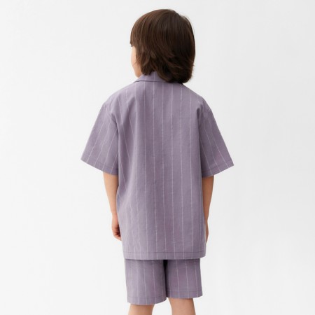 Costume for a boy (shirt, shorts) KAFTAN, R.30 (98-104), gray-3