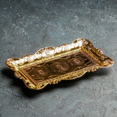Serving tray on the legs "Ornament", 25 × 15 cm, gold color