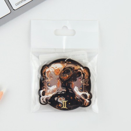 Key keychain wooden "Gemini", 4.5 x 6 cm-4