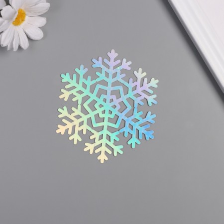 Stick paper, plastic "Snowflake-ldinka" silver overflow set 8 pcs 9.5x8.5 cm-1