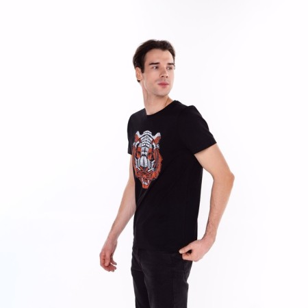 T -shirt male, black color, size l-1